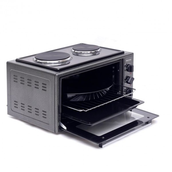Blueflame 35 Liters Electric Mini Oven With Two Hot Plates / Hobs - Inox 2