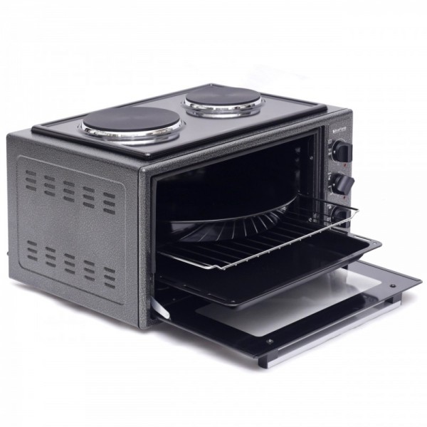 Blueflame 45 Liters Electric Mini Oven With Two Hot Plates / Hobs - Inox 2