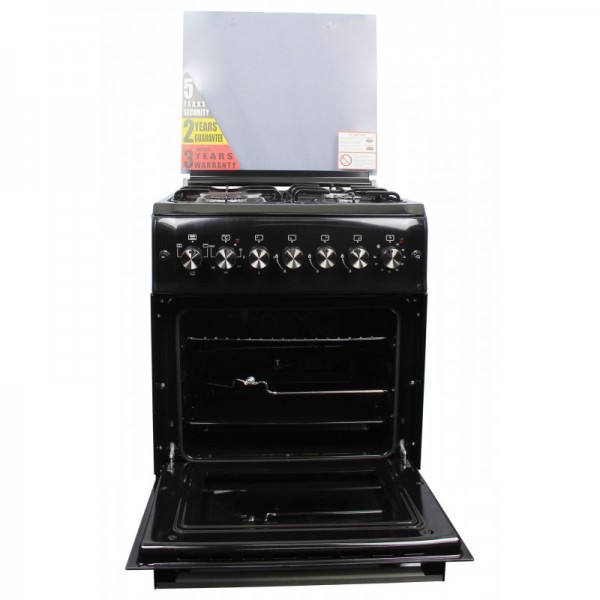 BlueFlame cooker S6031EFRP - B 60x60cm, 3 gas burners and 1electric hot plate with electric oven Black in colour 3