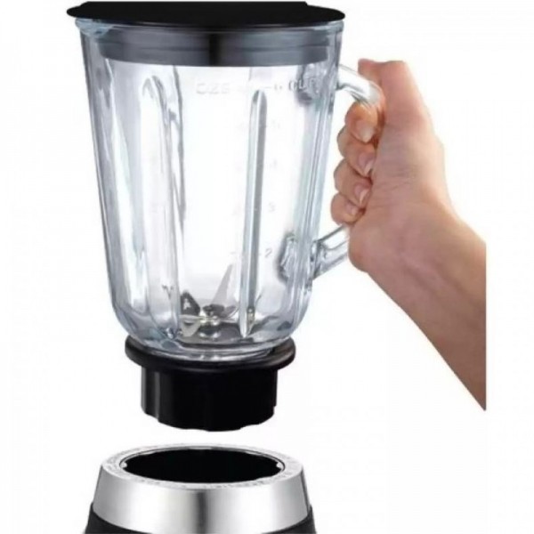 Newal 1.5L NWL 3047 Glass Jar Ice Crushing Blender - Silver, Black 2