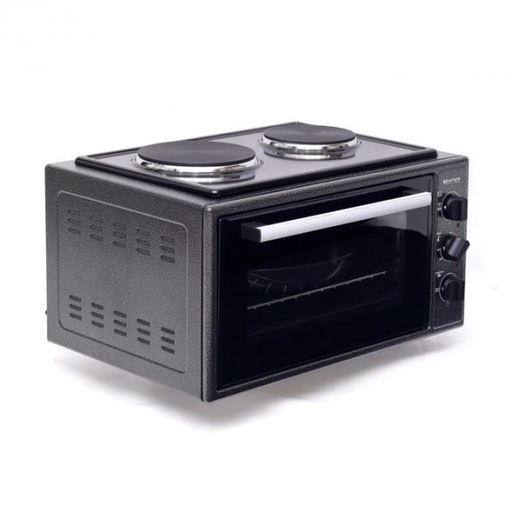 Blueflame 35 Liters Electric Mini Oven With Two Hot Plates / Hobs - Inox 3
