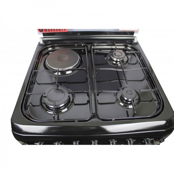 BlueFlame cooker S6031EFRP - B 60x60cm, 3 gas burners and 1electric hot plate with electric oven Black in colour 2