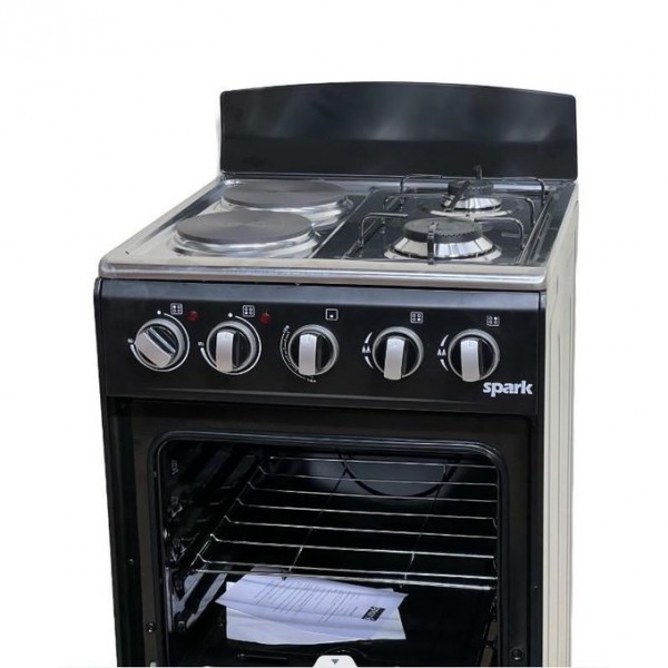 SPARK 50x50cm 2 Gas + 2 Electric Cooker with Gas Oven - Black (1YR WRNTY) 3