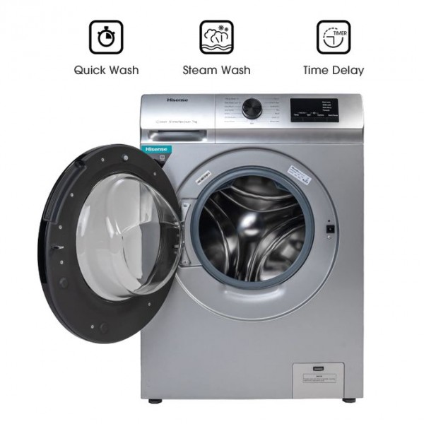 Hisense 10KG Front Loader Automatic Washing Machine 10 Kg -Silver (2YRS WRNTY) 2