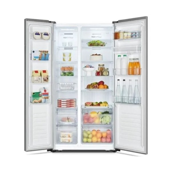 Hisense 560 Liters / 560L Side By Side NoFrost Low Power Consumption Spacious Refrigerator - Silver 2