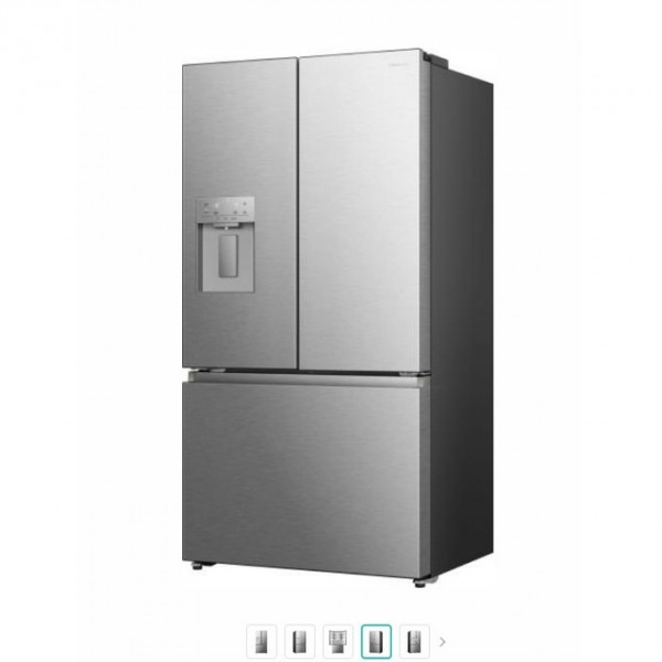 Hisense 820 Litre (RF-82W42WSR) (Net 635L) French Door Refrigerator With Bottom freezer Water Dispenser Sliver