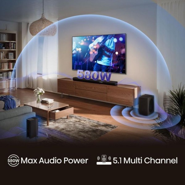 Hisense 5.1 CH Soundbar, 580 W, Dolby Atmos AX5100Q - Black 3