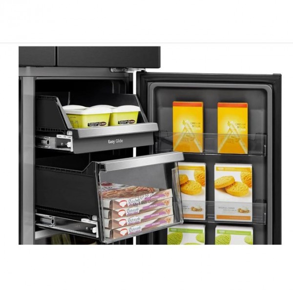 Hisense 680 Liters / 680L Smart Refrigerator Cross Door With Touch Display Screen Water And Ice Dispenser,Metal Cooling, Fridge Mate Black 5