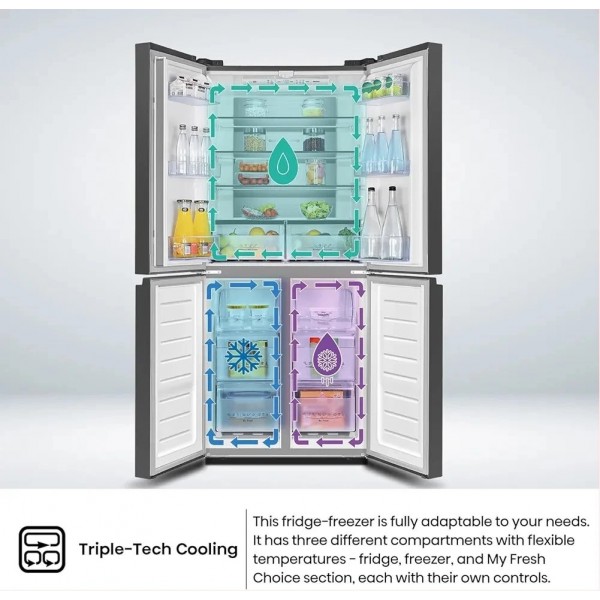 Hisense Hisense 610L Nofrost 4 Door bottom freezer With Water Dispenser BLACK (3YRS WRNTY) 4